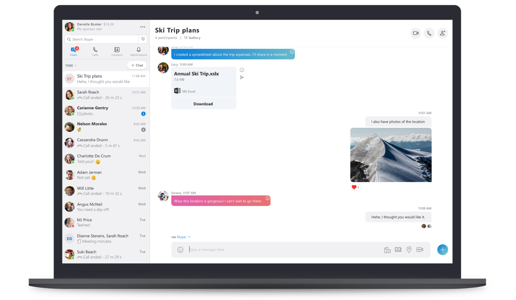 Skype desktop app UI redesign.